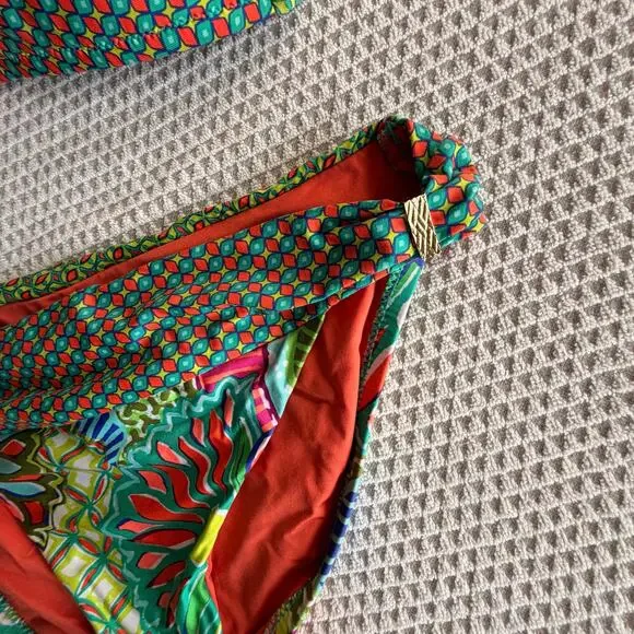 TRINA TURK ZANZIBAR BANDEAU Swimsuit Bikini SET Sz 8 Top & Sz 6 Bottom strap - Picture 5 of 10